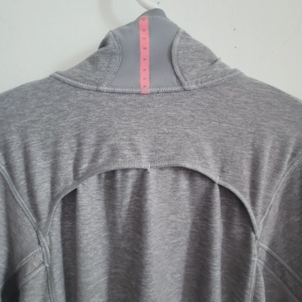 Lululemon Pace Pusher 1/2 Zip Long Sleeve Top Sz 4 Gray/Pink Trim Reflective - Picture 5 of 15